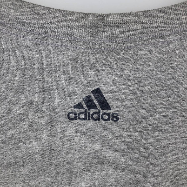 Adidas logo print T-shirt, men's size L cotton gray type Vintage Second Hand