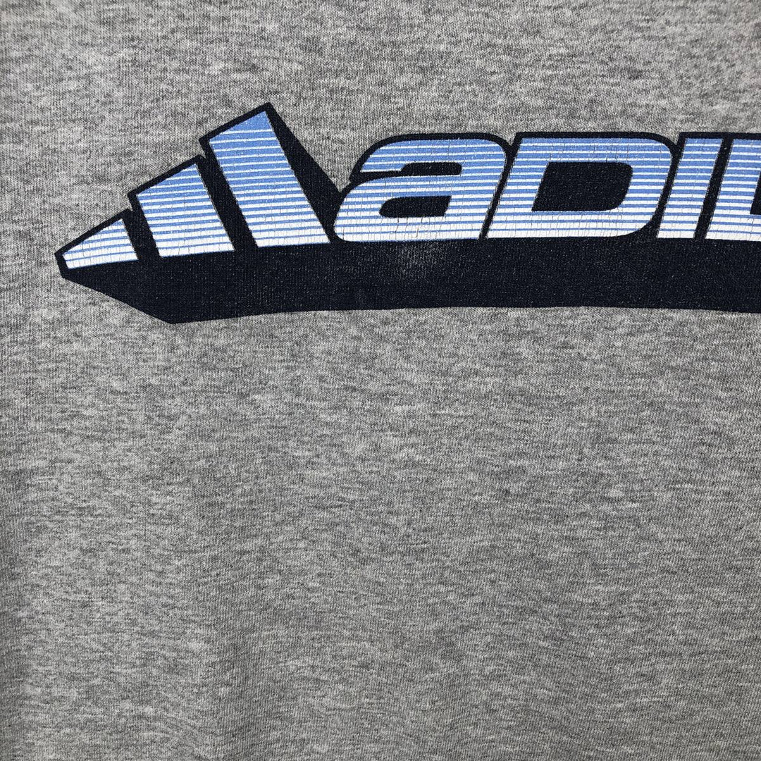 Adidas logo print T-shirt, men's size L cotton gray type Vintage Second Hand