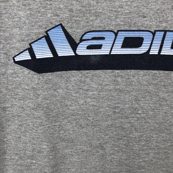 Adidas logo print T-shirt, men's size L cotton gray type Vintage Second Hand