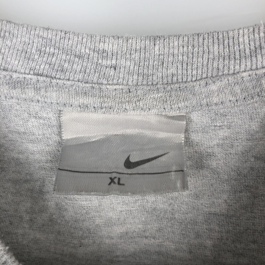 00'S Nike logo print T-shirt, men's XL size unclear gray type Vintage Second Hand