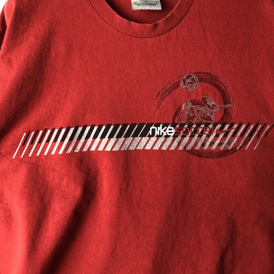 00'S Nike logo print T-shirt, men's size M cotton red type Vintage Second Hand