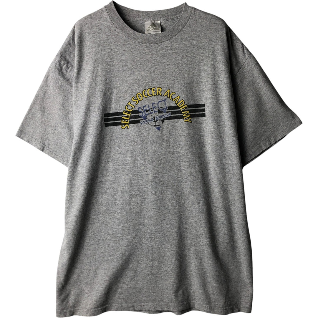 2000'S Adidas sports print T-shirt, men's size L (approx.) cotton gray type Vintage Second Hand