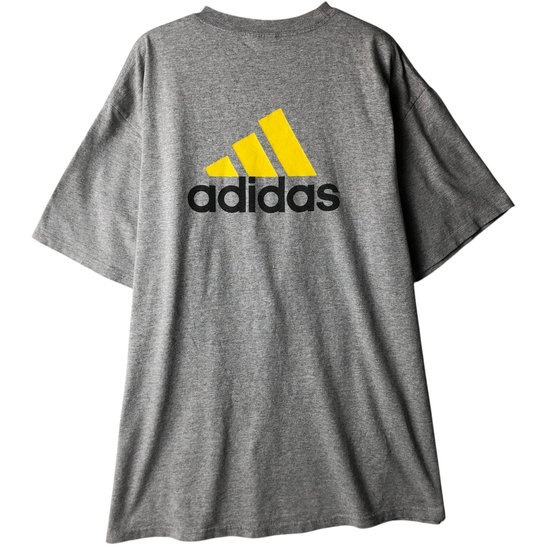 2000'S Adidas sports print T-shirt, men's size L (approx.) cotton gray type Vintage Second Hand