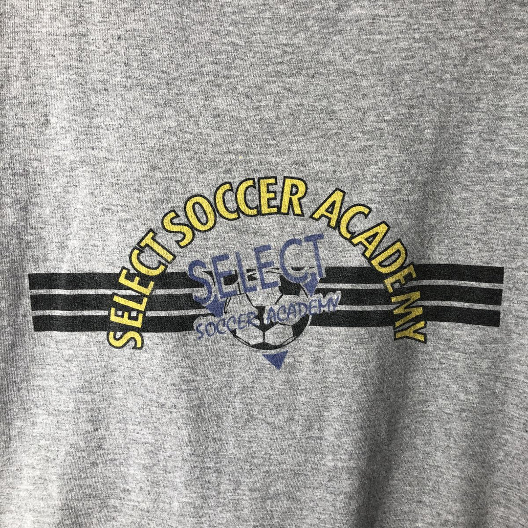 2000'S Adidas sports print T-shirt, men's size L (approx.) cotton gray type Vintage Second Hand