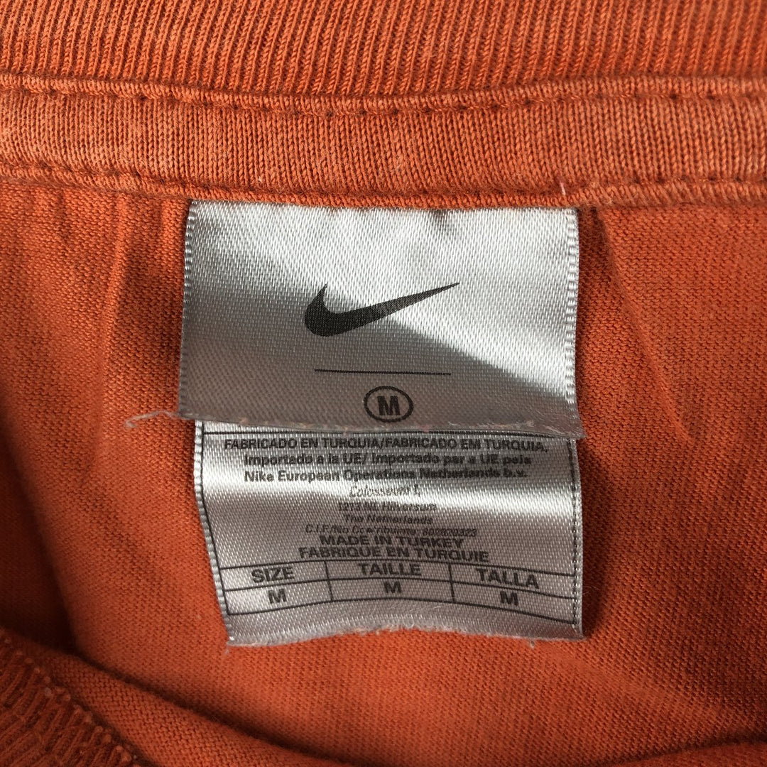 00'S Nike logo print T-shirt, men's size M cotton orange type Vintage Second Hand