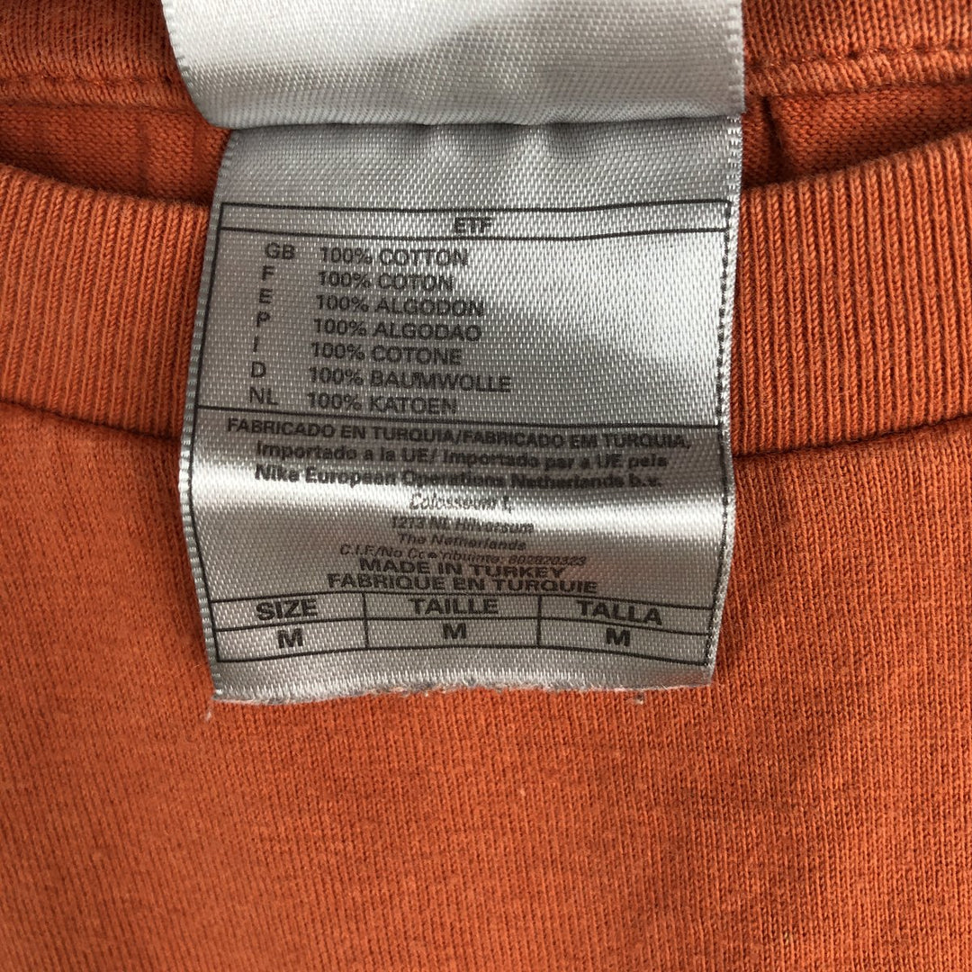 00'S Nike logo print T-shirt, men's size M cotton orange type Vintage Second Hand