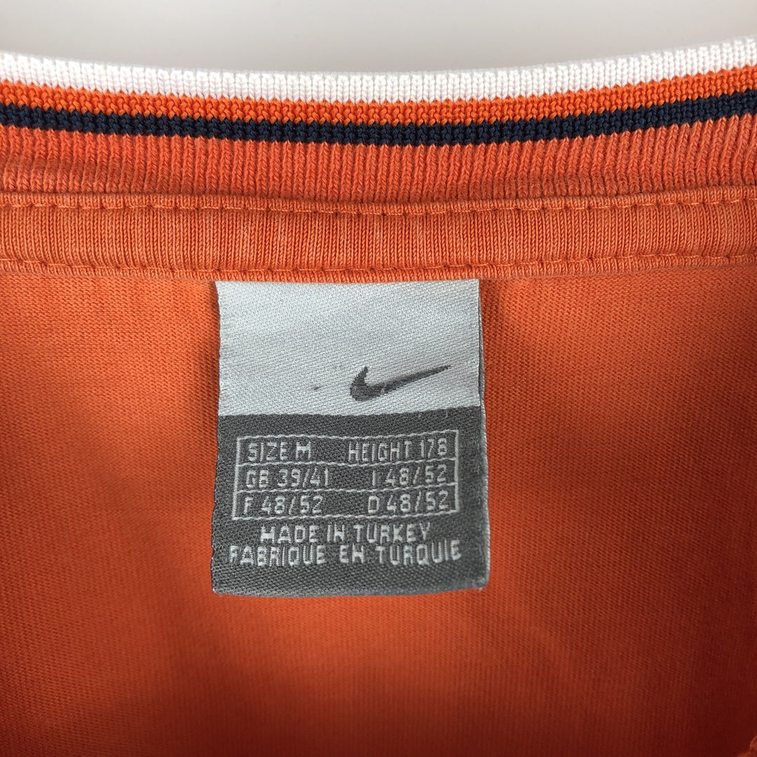 2000'S Nike V-neck T-shirt, men's size M (approx.) unclear orange type Vintage Second Hand