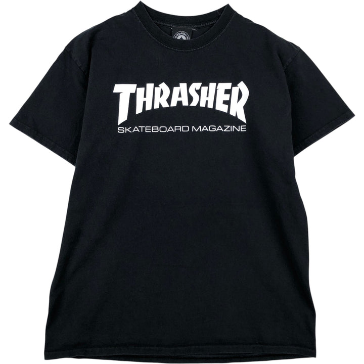 Thrasher surf skate T-shirt, men's size L cotton black type Vintage Second Hand