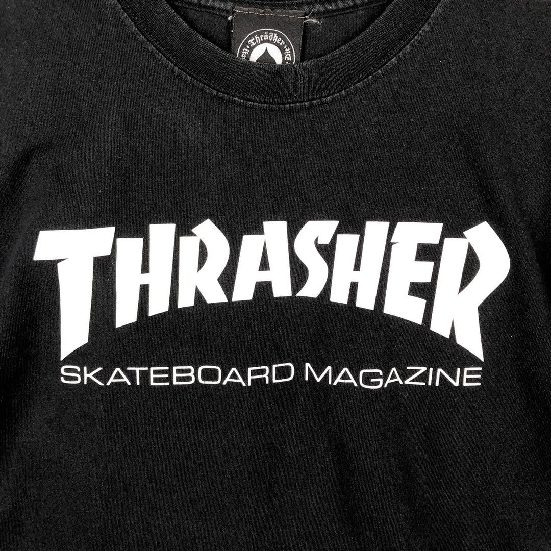 Thrasher surf skate T-shirt, men's size L cotton black type Vintage Second Hand