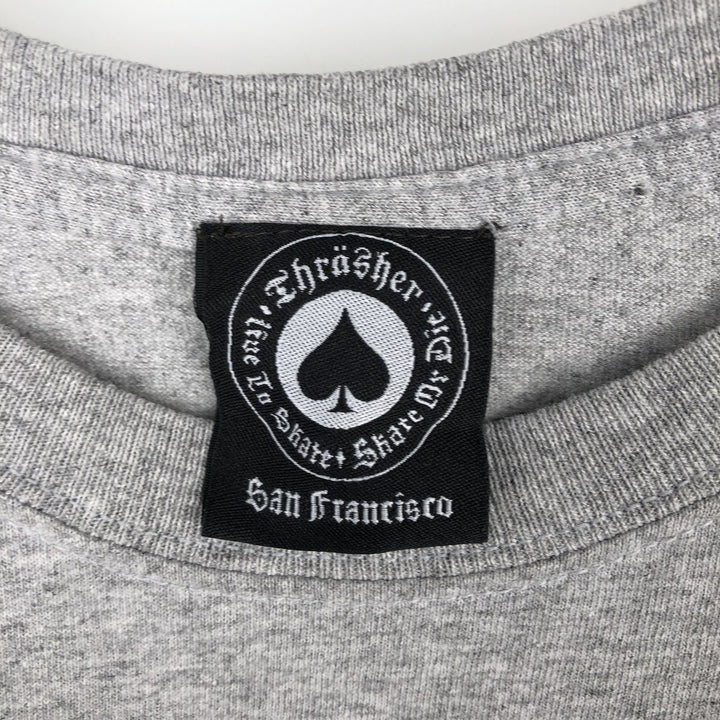 Thrasher THRASHER Printed T-Shirt, Men's Size M (approx.) cotton gray type Vintage Second Hand