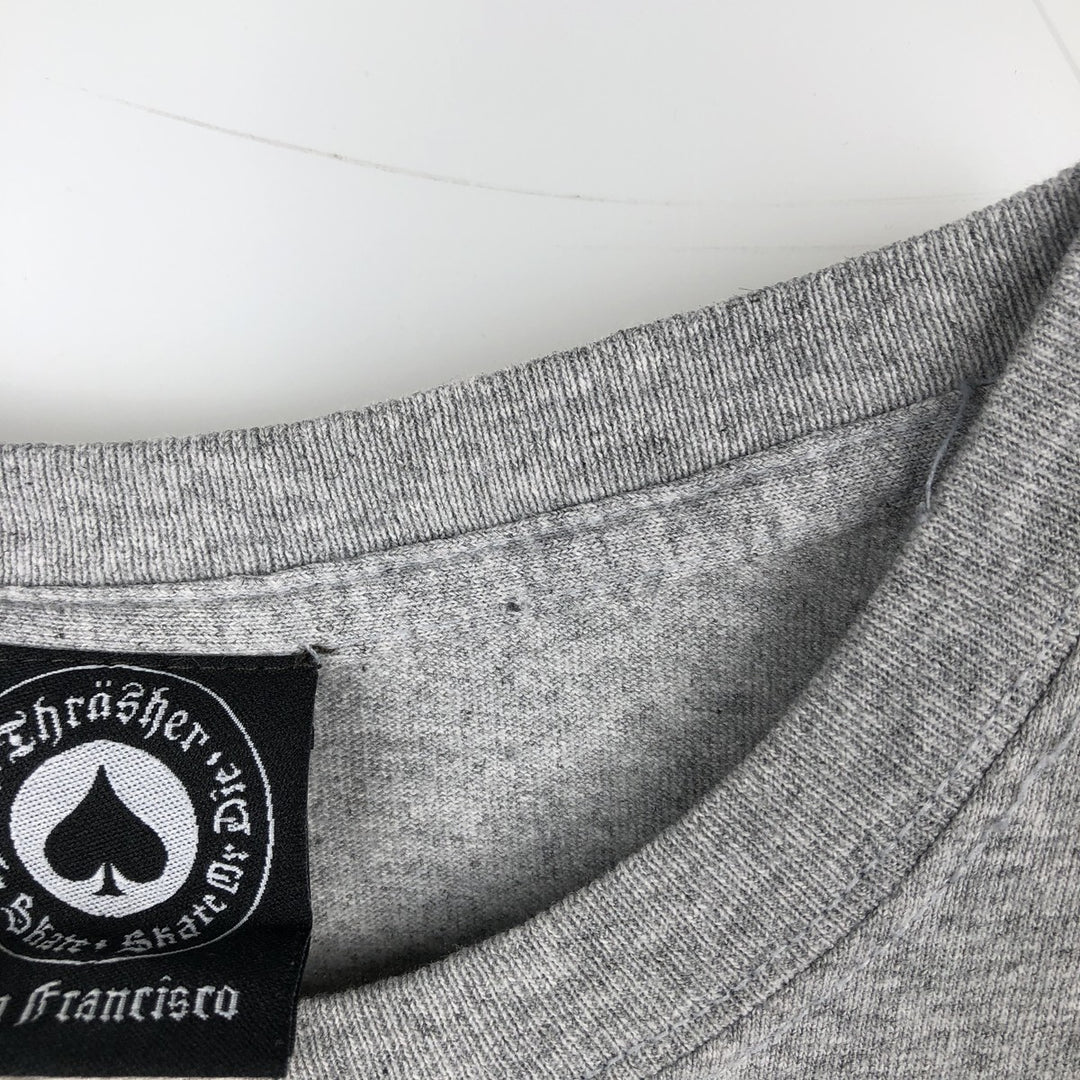 Thrasher THRASHER Printed T-Shirt, Men's Size M (approx.) cotton gray type Vintage Second Hand