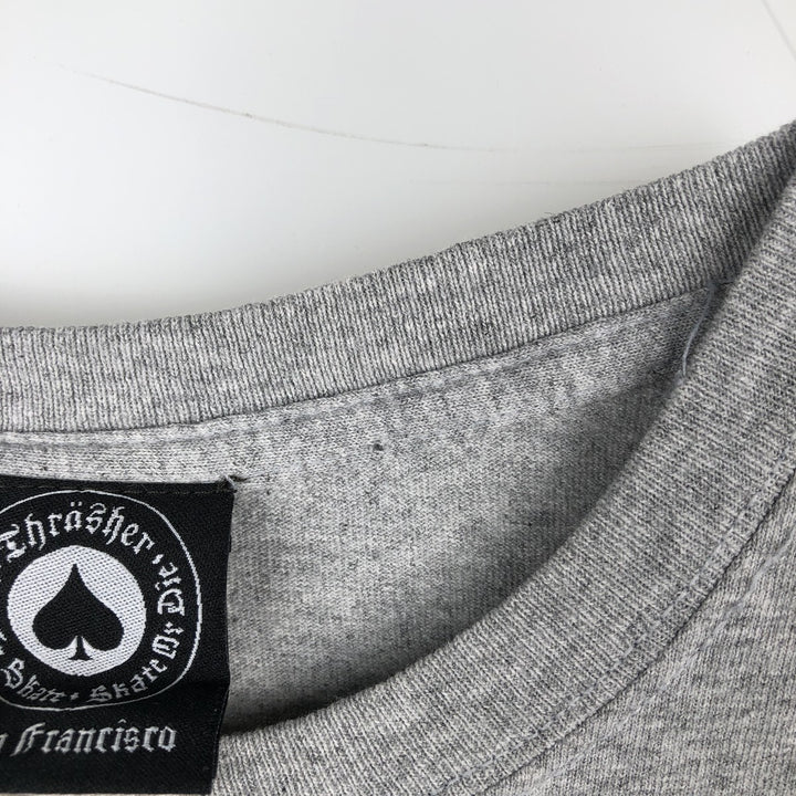 Thrasher THRASHER Printed T-Shirt, Men's Size M (approx.) cotton gray type Vintage Second Hand
