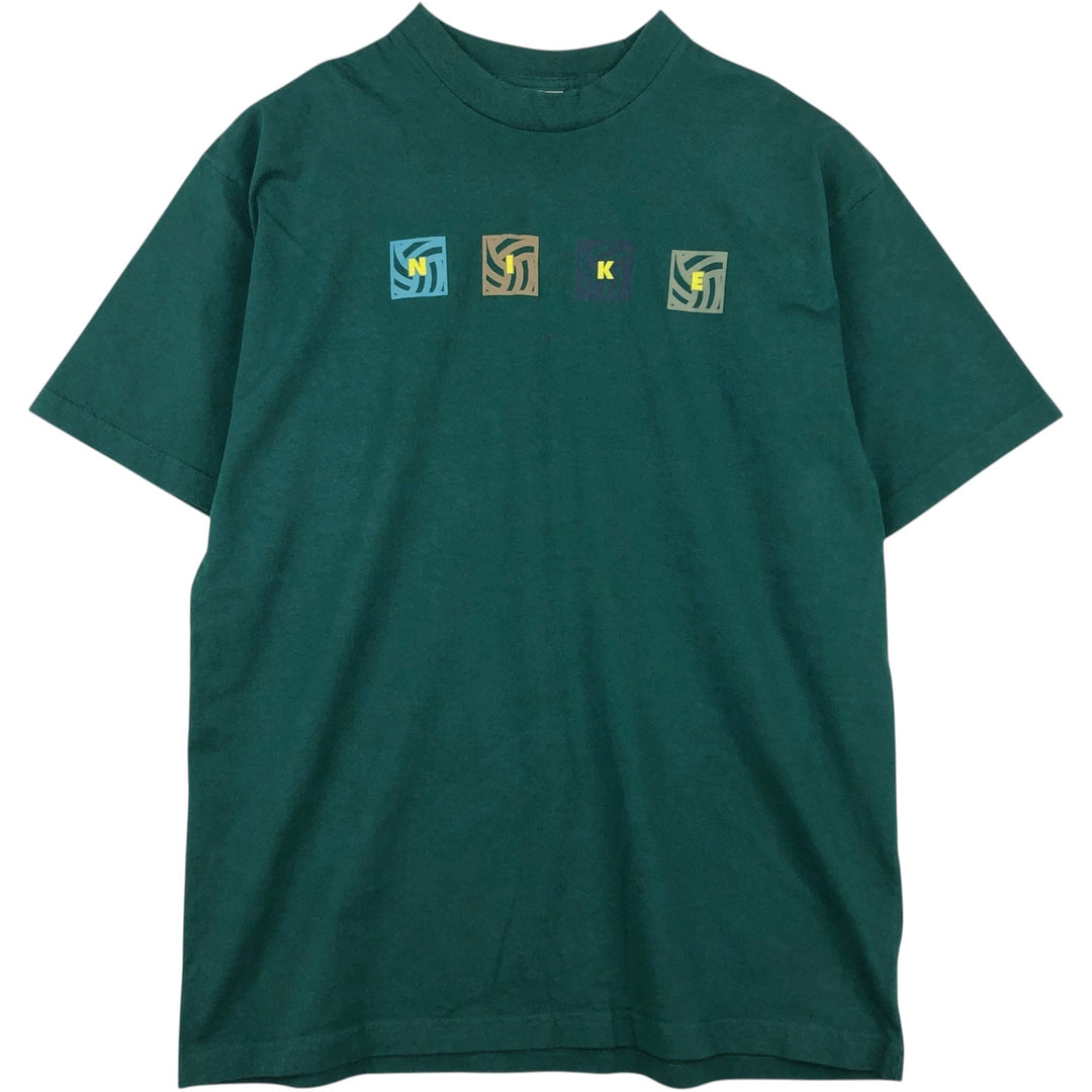 90'S Nike Logo Print T-Shirt, Men's Size L, Vintage cotton green type Vintage Second Hand