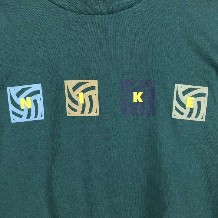 90'S Nike Logo Print T-Shirt, Men's Size L, Vintage cotton green type Vintage Second Hand