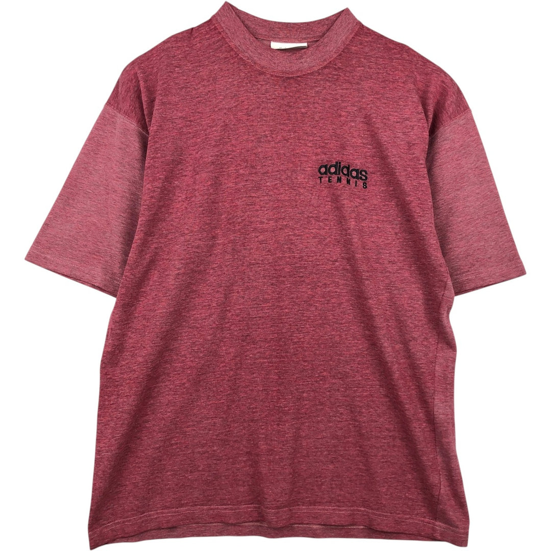 80'S Adidas logo t-shirt, men's size L equivalent, vintage. cotton pink type Vintage Second Hand