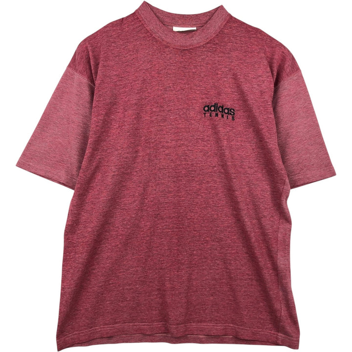 80'S Adidas logo t-shirt, men's size L equivalent, vintage. cotton pink type Vintage Second Hand