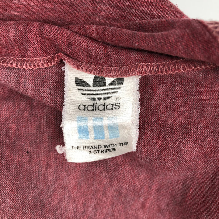 80'S Adidas logo t-shirt, men's size L equivalent, vintage. cotton pink type Vintage Second Hand