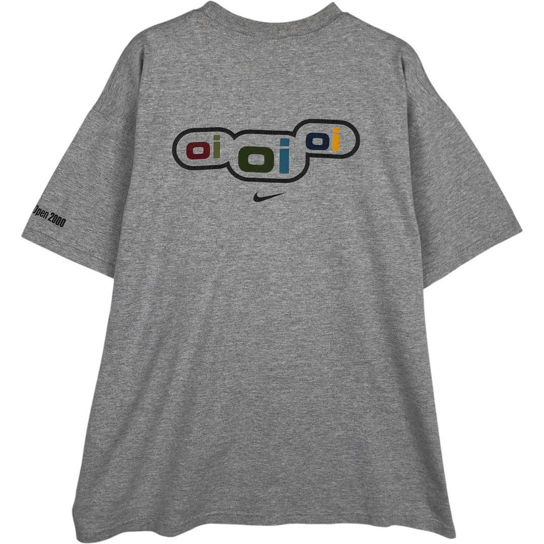 2000'S Nike sports print T-shirt, men's size M (approx.) cotton gray type Vintage Second Hand
