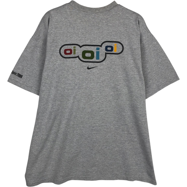 2000'S Nike sports print T-shirt, men's size M (approx.) cotton gray type Vintage Second Hand