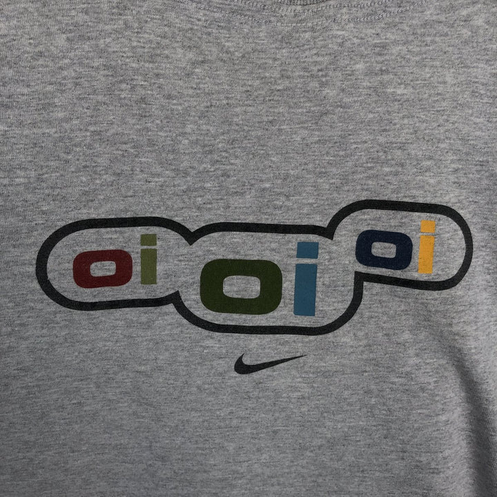 2000'S Nike sports print T-shirt, men's size M (approx.) cotton gray type Vintage Second Hand