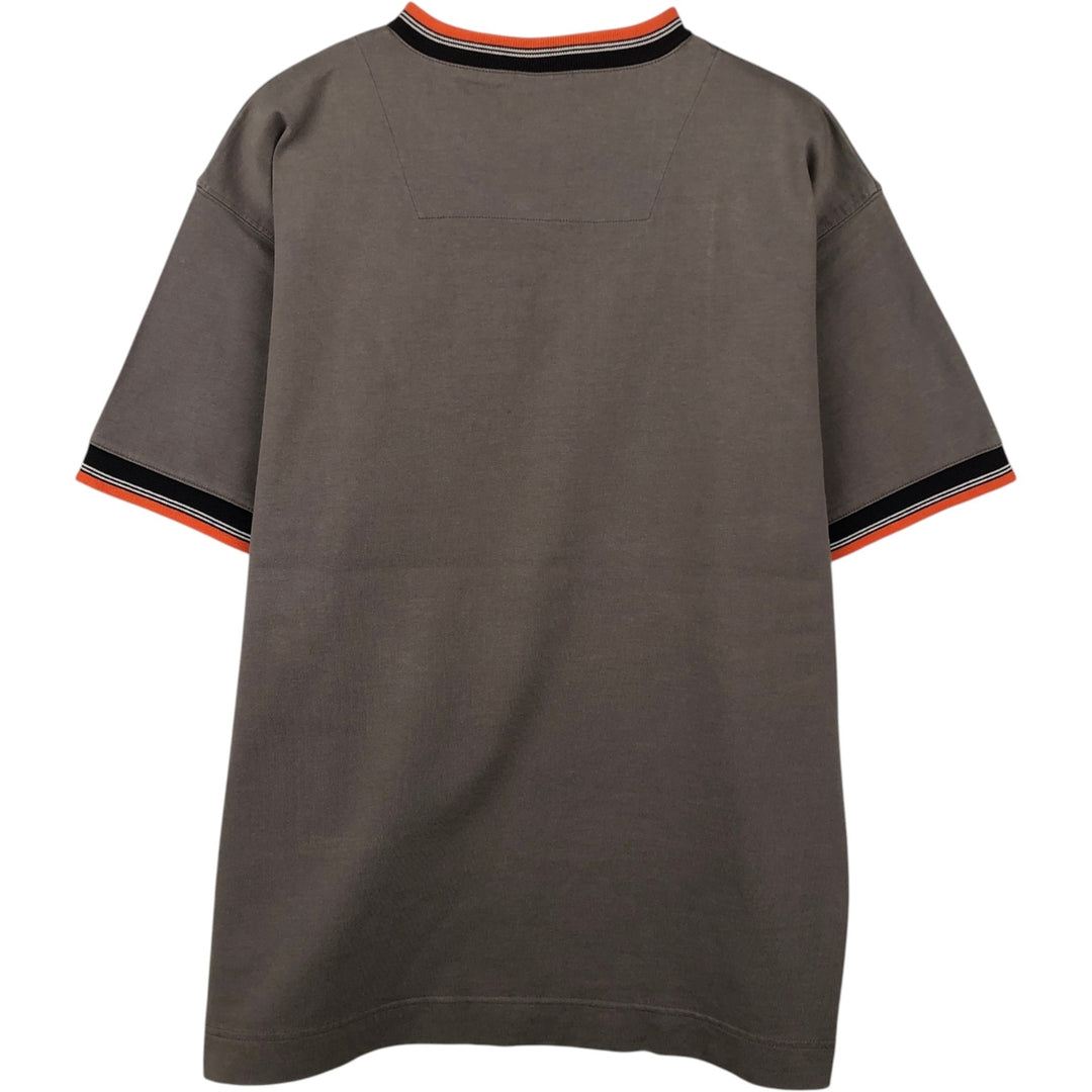 90s-era Nike V-neck T-shirt with a single logo, men's size M equivalent, vintage. cotton Khaki type beige Vintage Second Hand