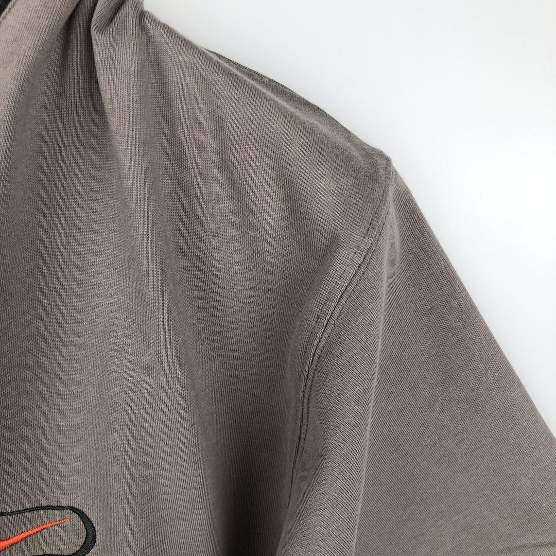90s-era Nike V-neck T-shirt with a single logo, men's size M equivalent, vintage. cotton Khaki type beige Vintage Second Hand