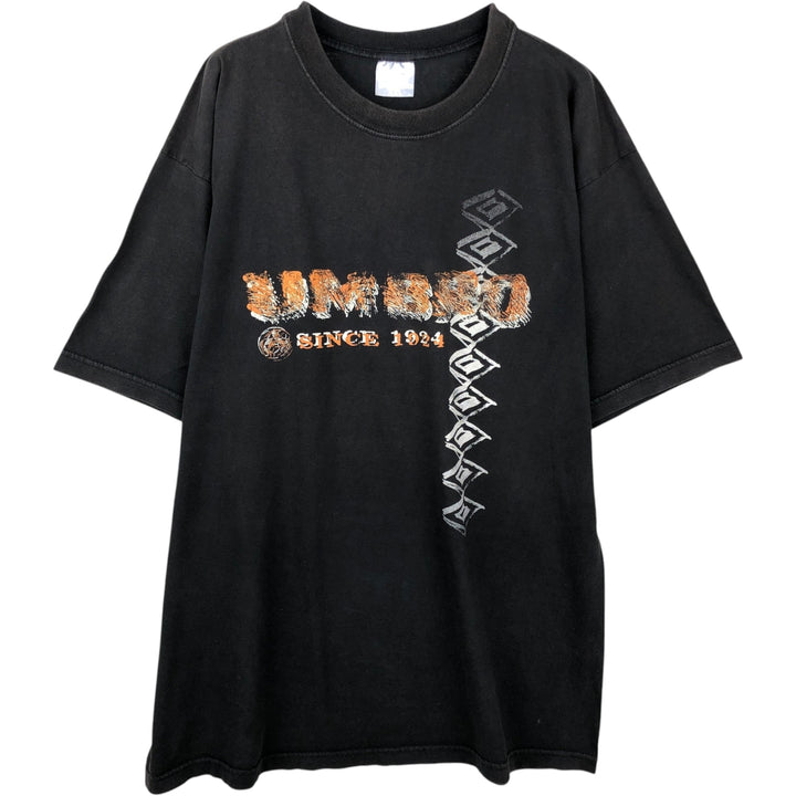 Umbro logo print T-shirt, men's size XXL equivalent. cotton black type Vintage Second Hand