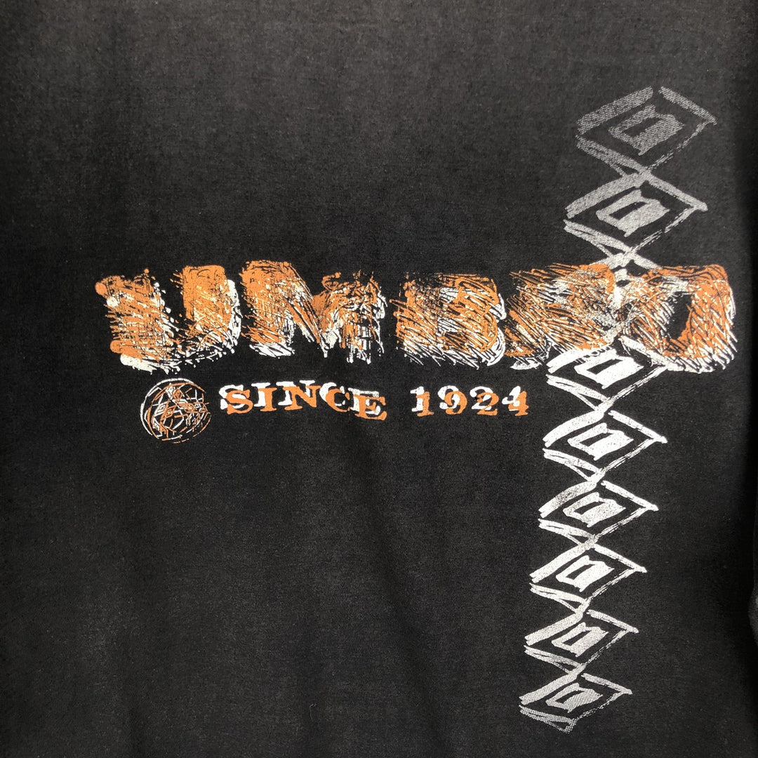 Umbro logo print T-shirt, men's size XXL equivalent. cotton black type Vintage Second Hand