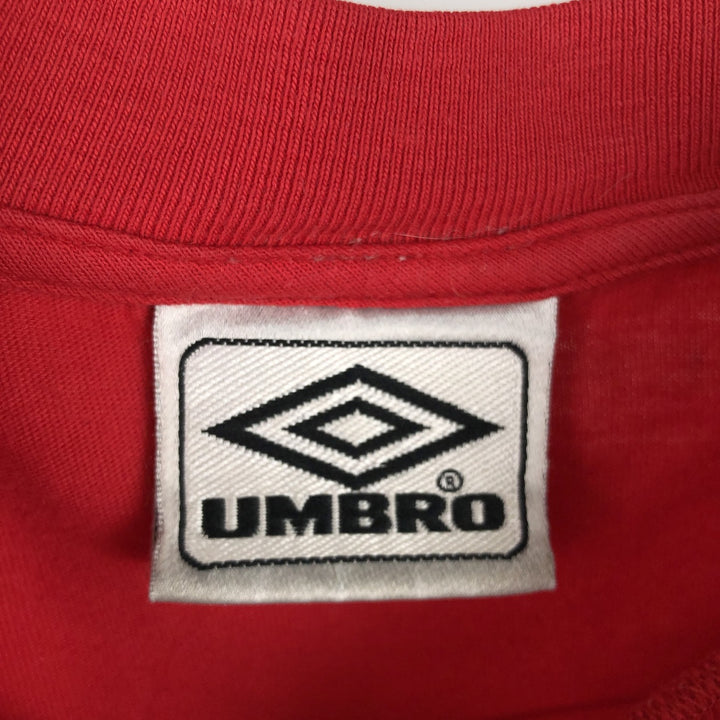 90s-00'S Umbro logo print T-shirt, men's size L equivalent, vintage. cotton red type Vintage Second Hand