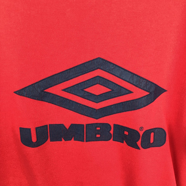 90s-00'S Umbro logo print T-shirt, men's size L equivalent, vintage. cotton red type Vintage Second Hand