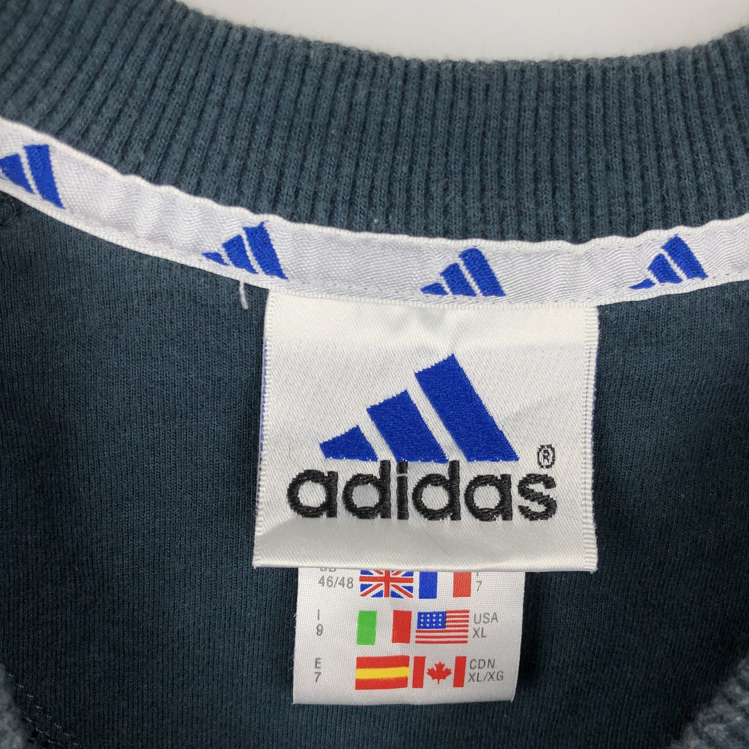 Vintage 90'S Adidas logo T-shirt, men's size XL cotton Green type dark green Vintage Second Hand