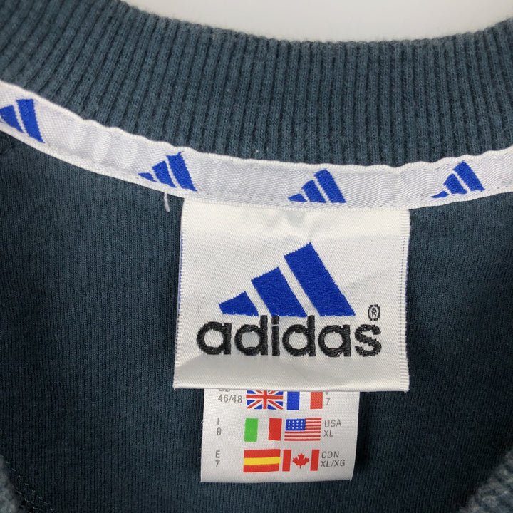 Vintage 90'S Adidas logo T-shirt, men's size XL cotton Green type dark green Vintage Second Hand