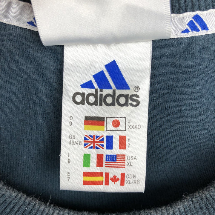 Vintage 90'S Adidas logo T-shirt, men's size XL cotton Green type dark green Vintage Second Hand