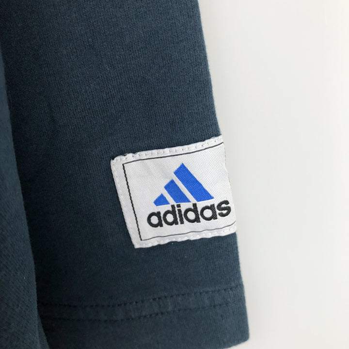 Vintage 90'S Adidas logo T-shirt, men's size XL cotton Green type dark green Vintage Second Hand