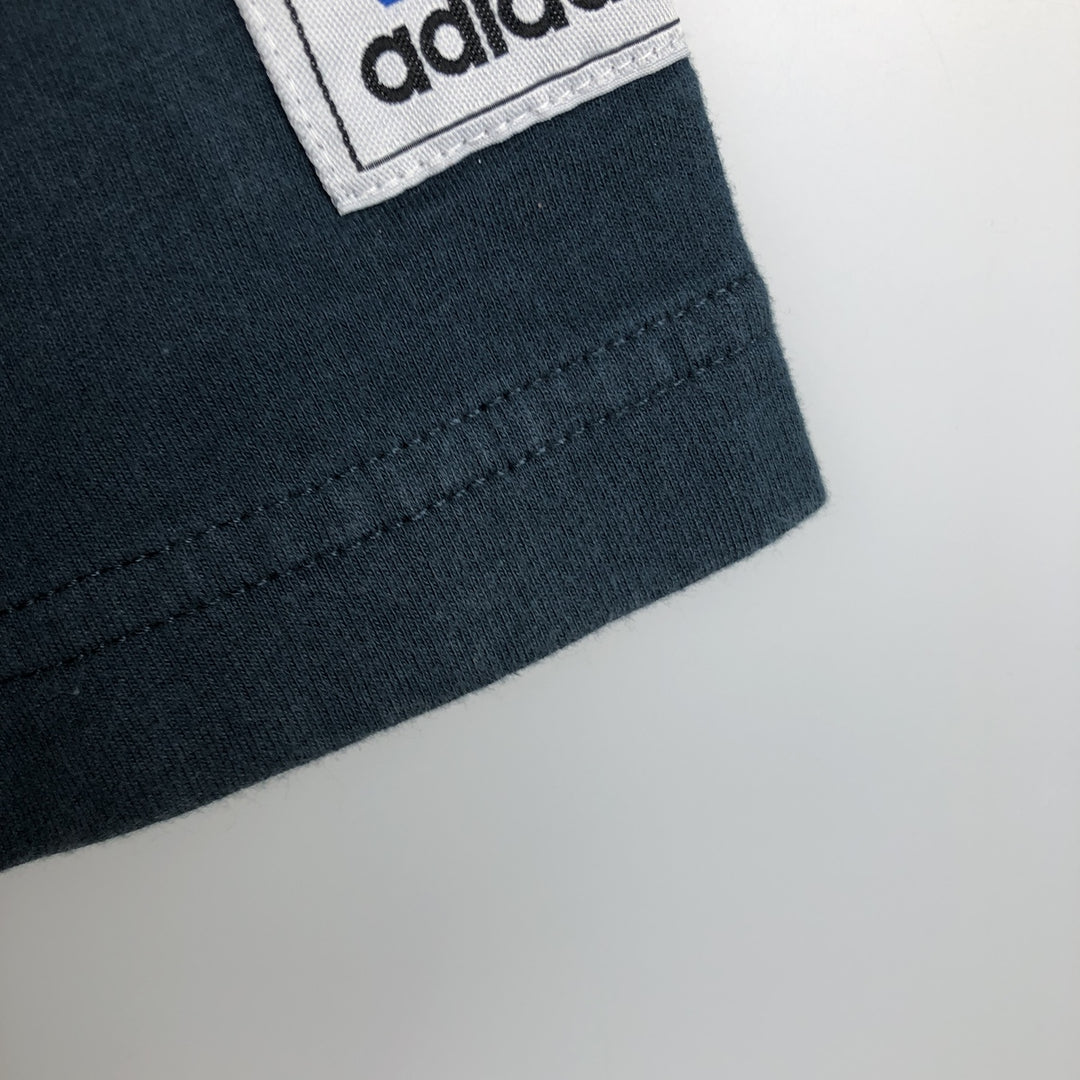 Vintage 90'S Adidas logo T-shirt, men's size XL cotton Green type dark green Vintage Second Hand
