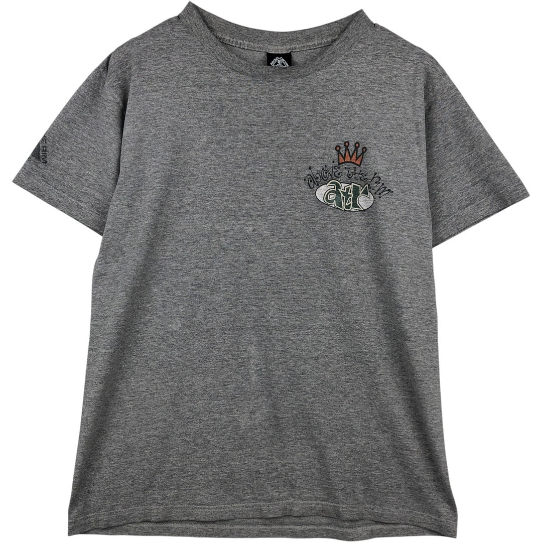 90'S Reebok ABOVE THE RIM logo print T-shirt, Made in USA, Men's size M equivalent, Vintage cotton gray type Vintage Second Hand