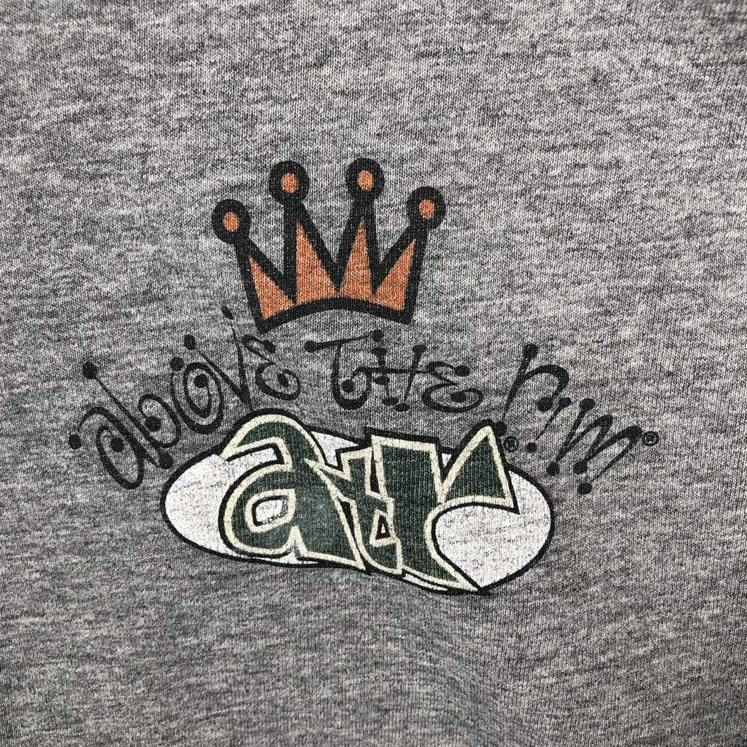90'S Reebok ABOVE THE RIM logo print T-shirt, Made in USA, Men's size M equivalent, Vintage cotton gray type Vintage Second Hand