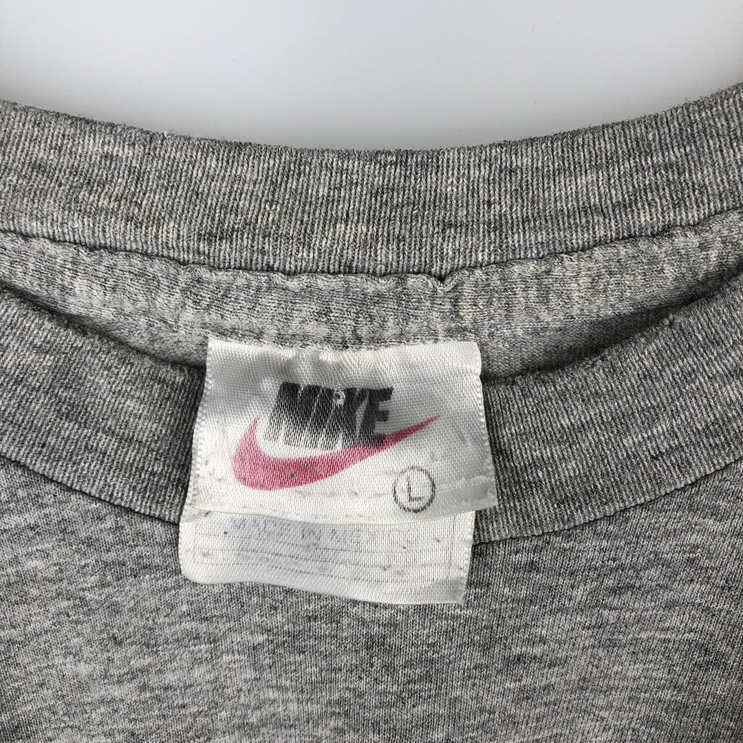 90'S Nike Logo Print T-Shirt, Men's Size L, Vintage cotton gray type Vintage Second Hand