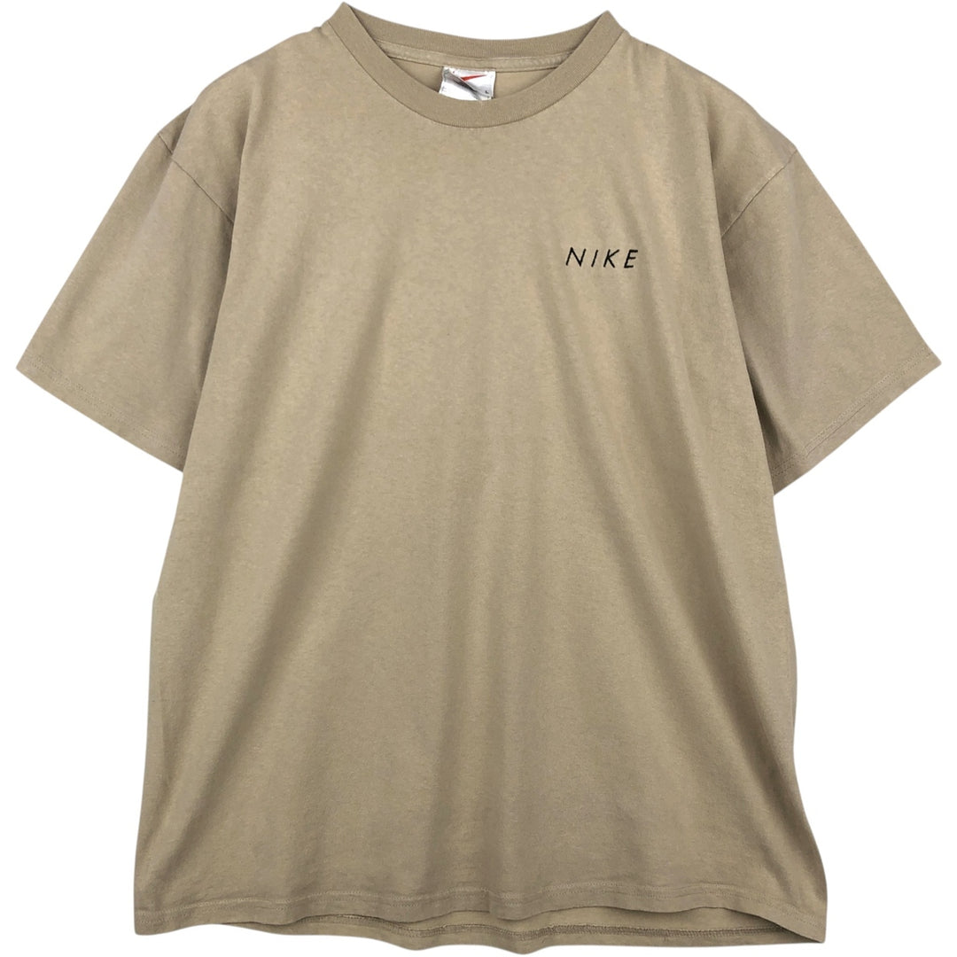 90'S Nike Logo T-Shirt, Men's Size L (approx.), Vintage cotton Beige type Vintage Second Hand