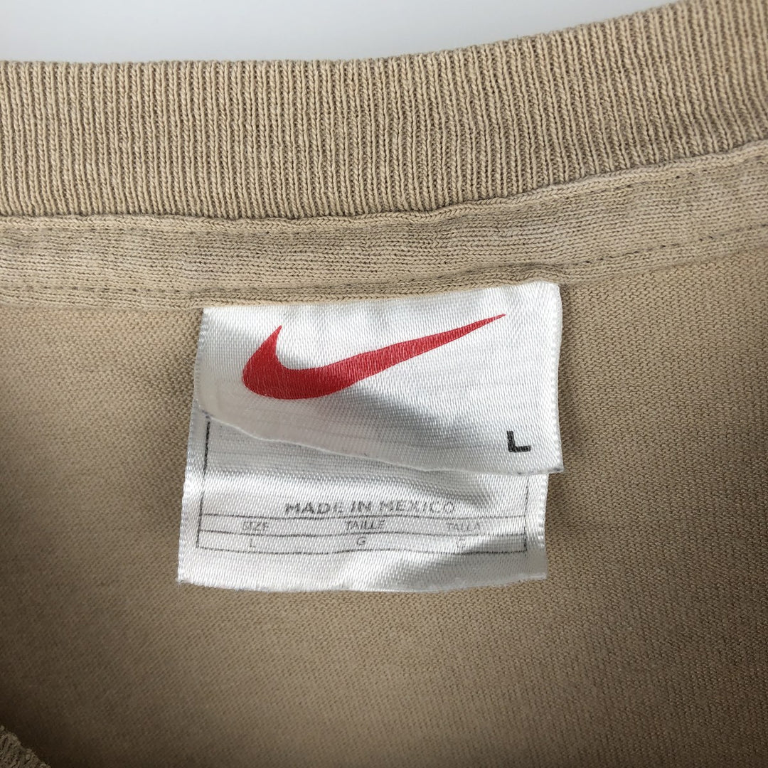 90'S Nike Logo T-Shirt, Men's Size L (approx.), Vintage cotton Beige type Vintage Second Hand