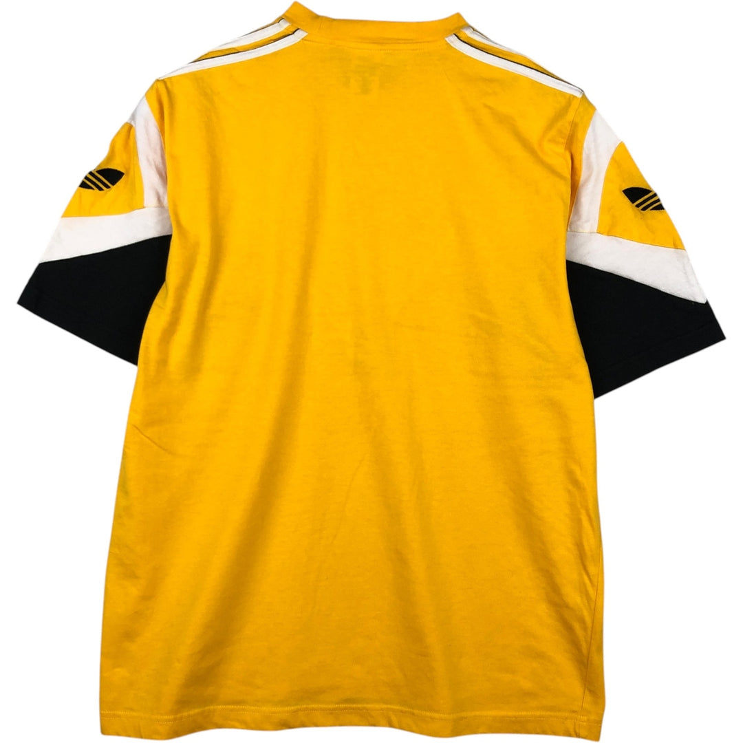 90s-00'S Adidas Originals logo T-shirt, men's size L (approx.) cotton yellow type Vintage Second Hand