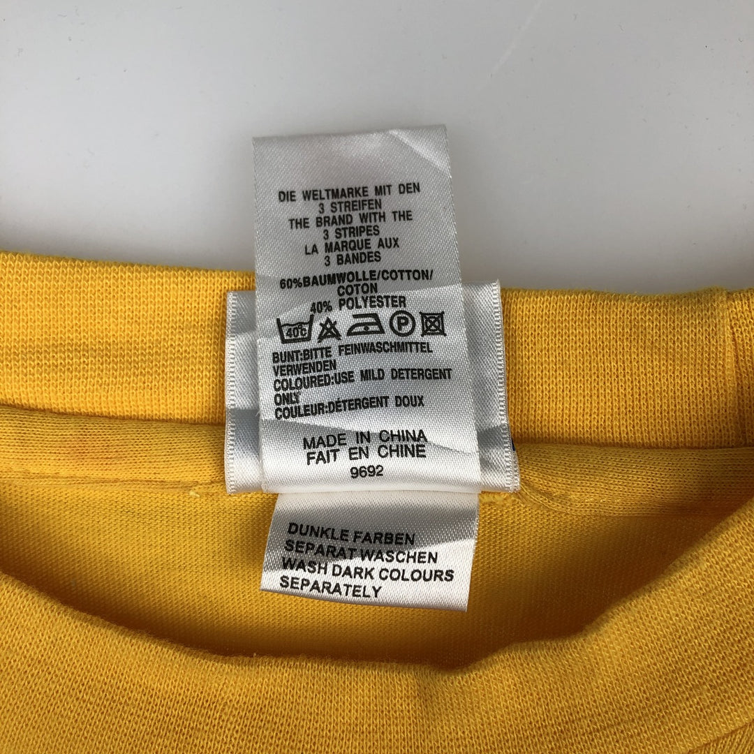90s-00'S Adidas Originals logo T-shirt, men's size L (approx.) cotton yellow type Vintage Second Hand