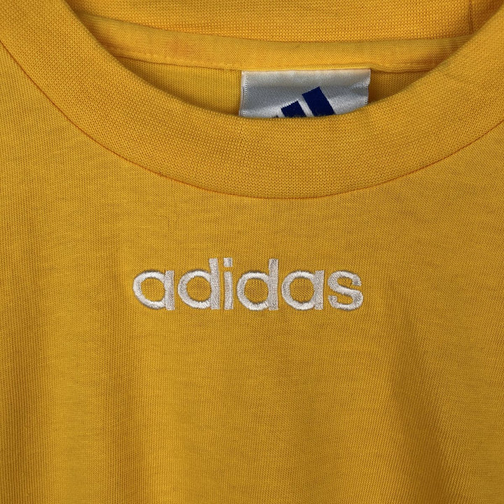 90s-00'S Adidas Originals logo T-shirt, men's size L (approx.) cotton yellow type Vintage Second Hand