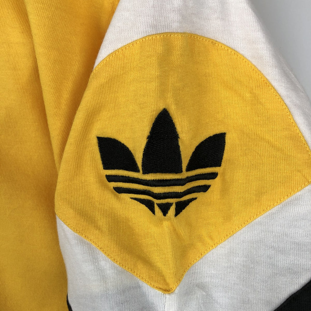 90s-00'S Adidas Originals logo T-shirt, men's size L (approx.) cotton yellow type Vintage Second Hand