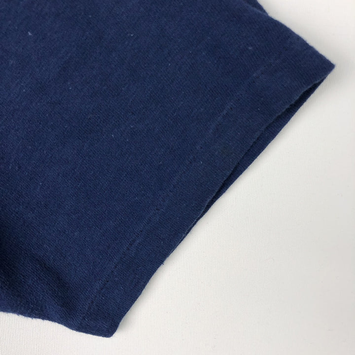 80'S Adidas sports print t-shirt, men's size M equivalent, vintage. cotton blue type Vintage Second Hand