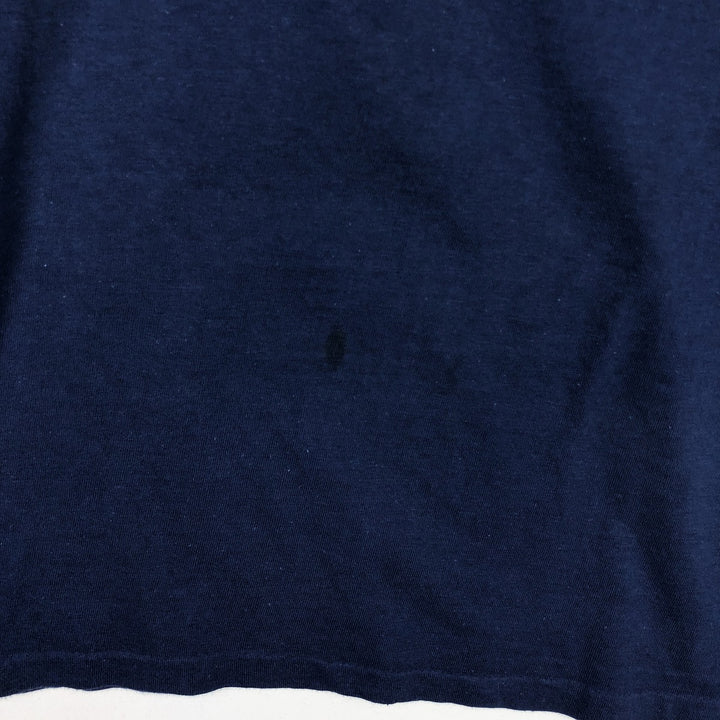 80'S Adidas sports print t-shirt, men's size M equivalent, vintage. cotton blue type Vintage Second Hand
