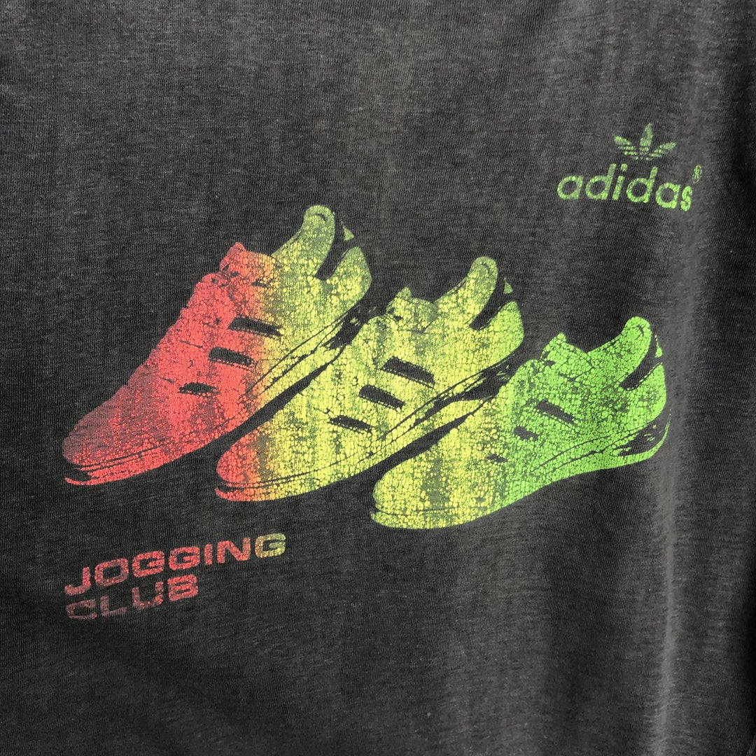 Adidas logo print t-shirt, men's size L (approx.), vintage. unclear gray type Vintage Second Hand