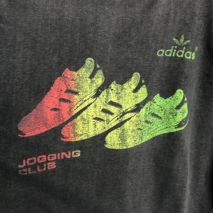 Adidas logo print t-shirt, men's size L (approx.), vintage. unclear gray type Vintage Second Hand