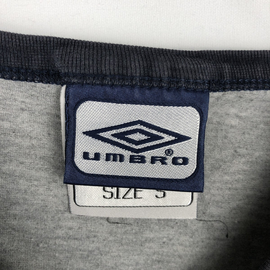 Umbro V-neck logo T-shirt, men's size S (approx.) unclear gray type Vintage Second Hand