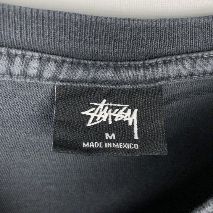 STUSSY surf skate T-shirt, size M for men cotton Charcoal Vintage Second Hand